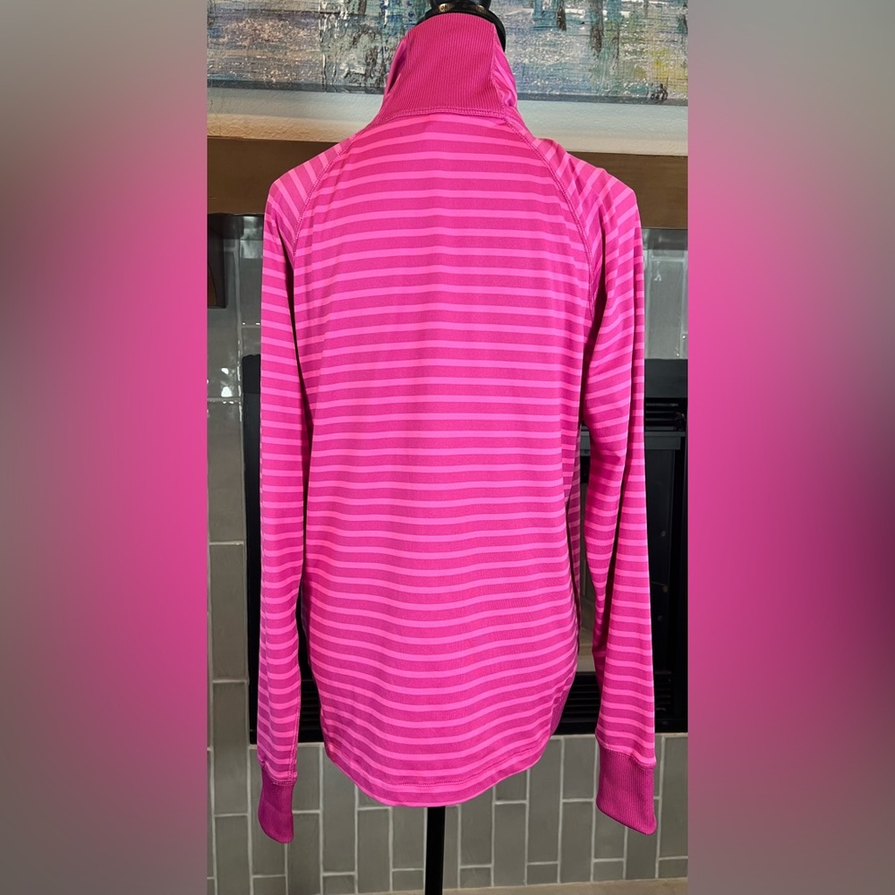 #799 Abacus Golf Pink Stripped Full Zip Mulligan Jacket Large - Picture 3 of 9
